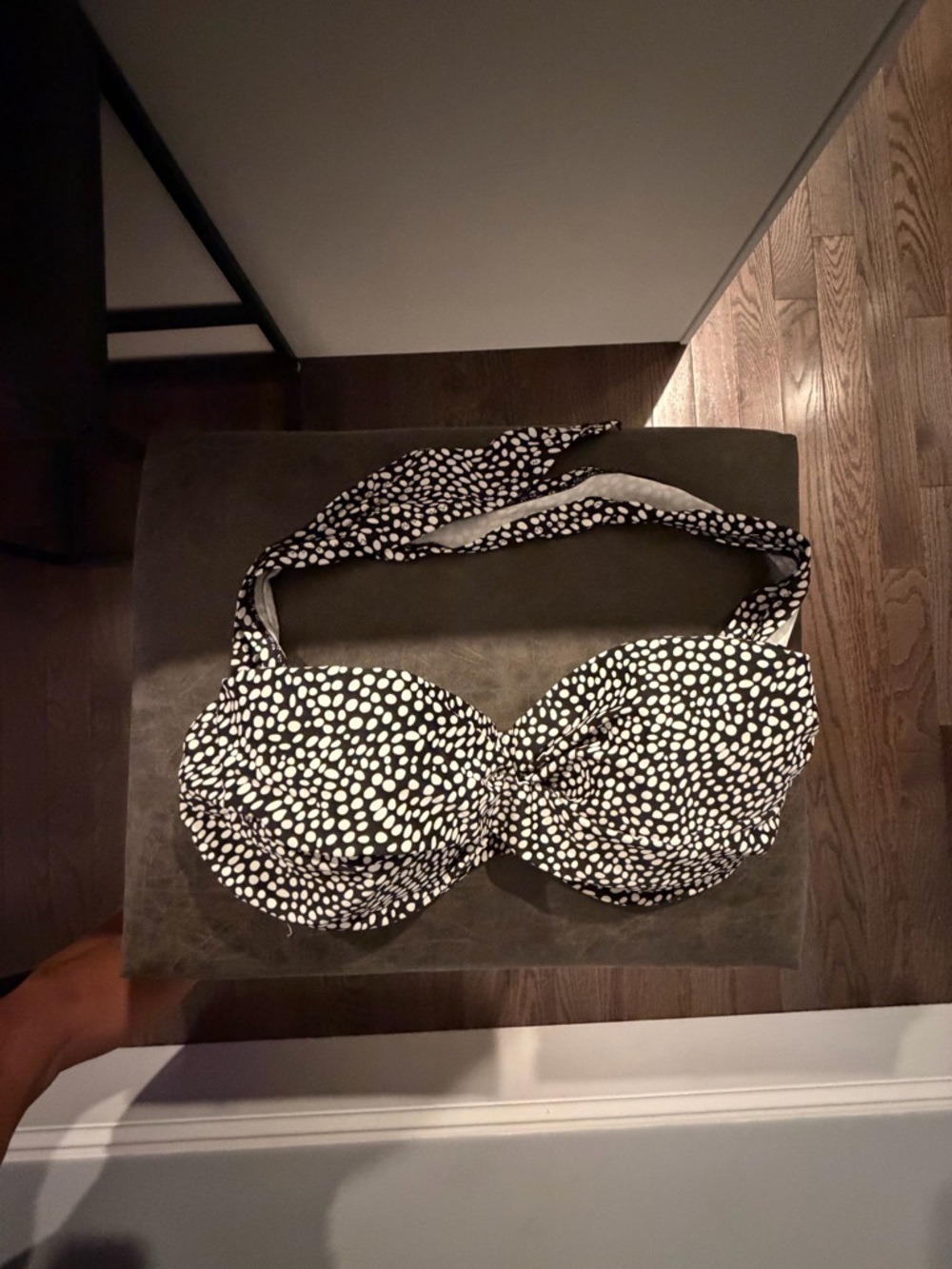 Smart & Sexy Black Bra with White Polka-Dot Trim